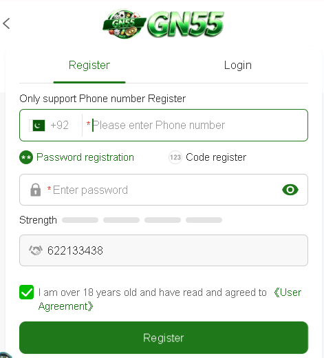 How to Register on GN55 Game